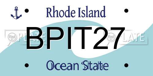 BPIT27 Rhode Island License Plate