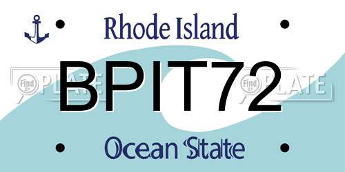 BPIT72 Rhode Island License Plate