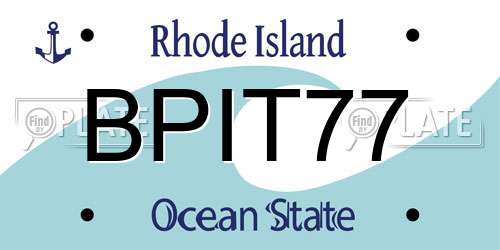 BPIT77 Rhode Island License Plate