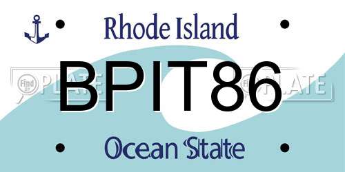 BPIT86 Rhode Island License Plate