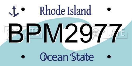 BPM2977 Rhode Island License Plate