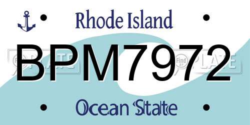 BPM7972 Rhode Island License Plate