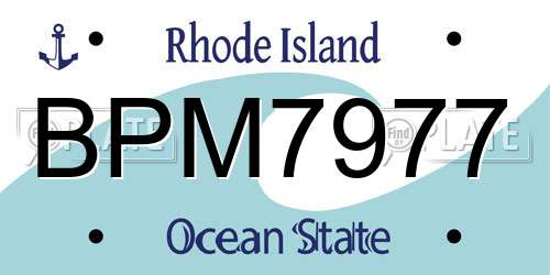 BPM7977 Rhode Island License Plate