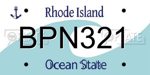 BPN321 Rhode Island License Plate