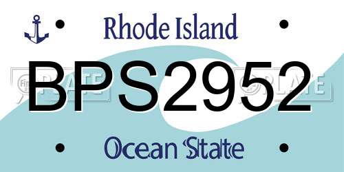 BPS2952 Rhode Island License Plate
