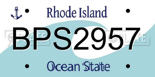BPS2957 Rhode Island License Plate