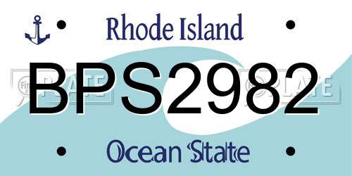 BPS2982 Rhode Island License Plate