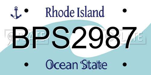 BPS2987 Rhode Island License Plate