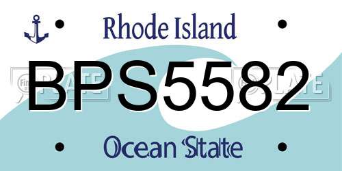 BPS5582 Rhode Island License Plate