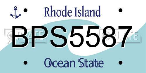 BPS5587 Rhode Island License Plate