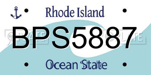BPS5887 Rhode Island License Plate