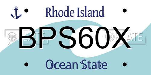 BPS60X Rhode Island License Plate