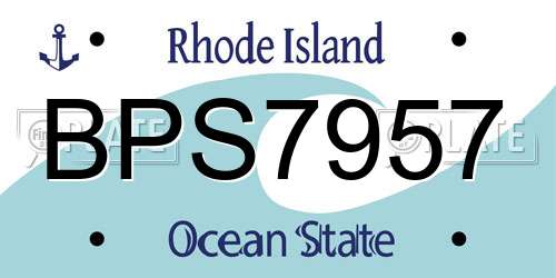 BPS7957 Rhode Island License Plate