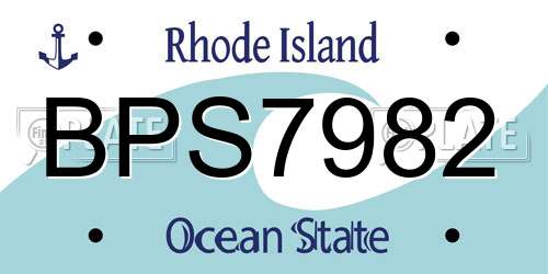 BPS7982 Rhode Island License Plate
