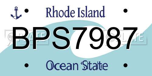 BPS7987 Rhode Island License Plate
