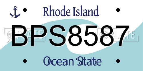 BPS8587 Rhode Island License Plate