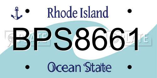 BPS8661 Rhode Island License Plate