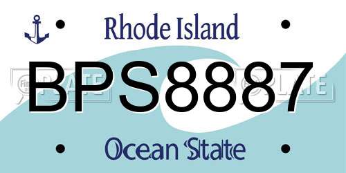 BPS8887 Rhode Island License Plate