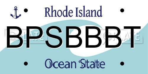 BPSBBBT Rhode Island License Plate