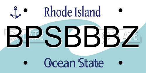 BPSBBBZ Rhode Island License Plate
