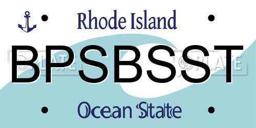 BPSBSST Rhode Island License Plate