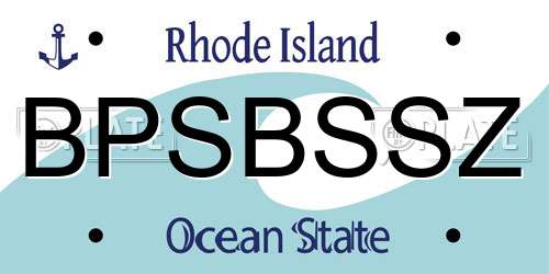BPSBSSZ Rhode Island License Plate
