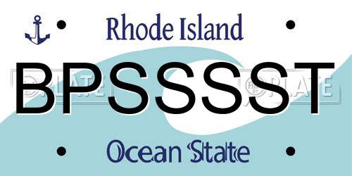 BPSSSST Rhode Island License Plate