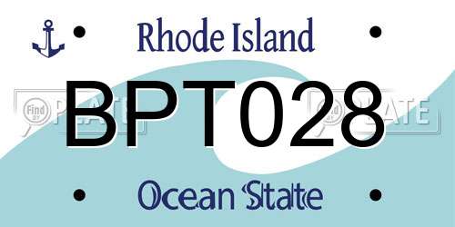 BPT028 Rhode Island License Plate