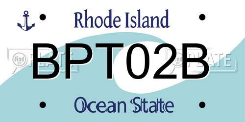 BPT02B Rhode Island License Plate