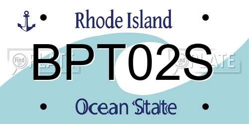 BPT02S Rhode Island License Plate
