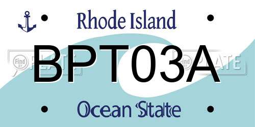 BPT03A Rhode Island License Plate