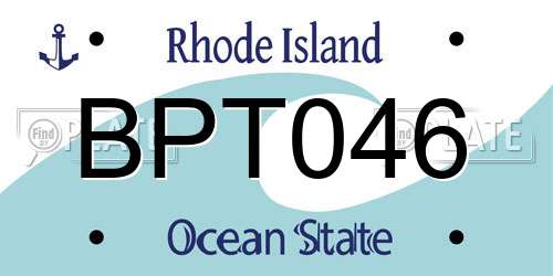 BPT046 Rhode Island License Plate