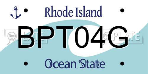 BPT04G Rhode Island License Plate