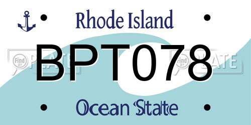 BPT078 Rhode Island License Plate