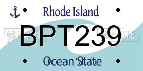 BPT239 Rhode Island License Plate
