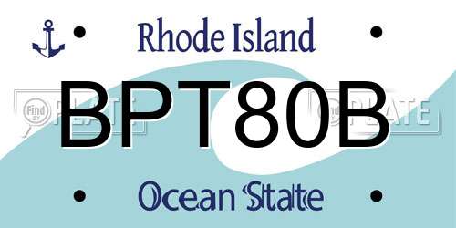 BPT80B Rhode Island License Plate
