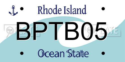 BPTB05 Rhode Island License Plate
