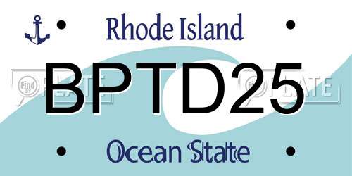 BPTD25 Rhode Island License Plate
