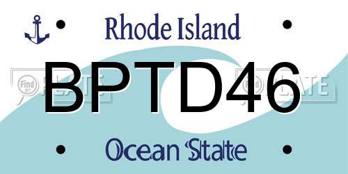 BPTD46 Rhode Island License Plate