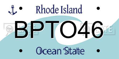 BPTO46 Rhode Island License Plate