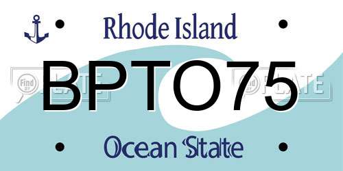 BPTO75 Rhode Island License Plate