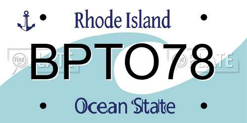BPTO78 Rhode Island License Plate