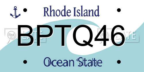 BPTQ46 Rhode Island License Plate