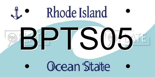 BPTS05 Rhode Island License Plate