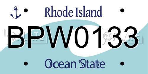 BPW0133 Rhode Island License Plate