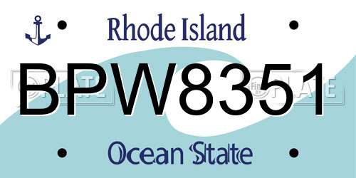 BPW8351 Rhode Island License Plate
