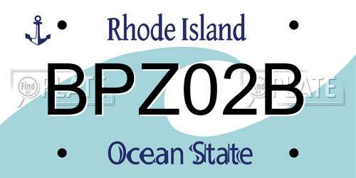 BPZ02B Rhode Island License Plate