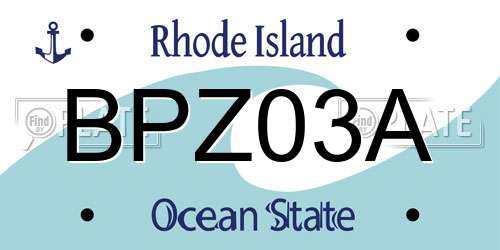 BPZ03A Rhode Island License Plate