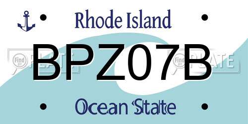 BPZ07B Rhode Island License Plate