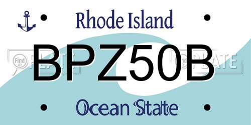 BPZ50B Rhode Island License Plate